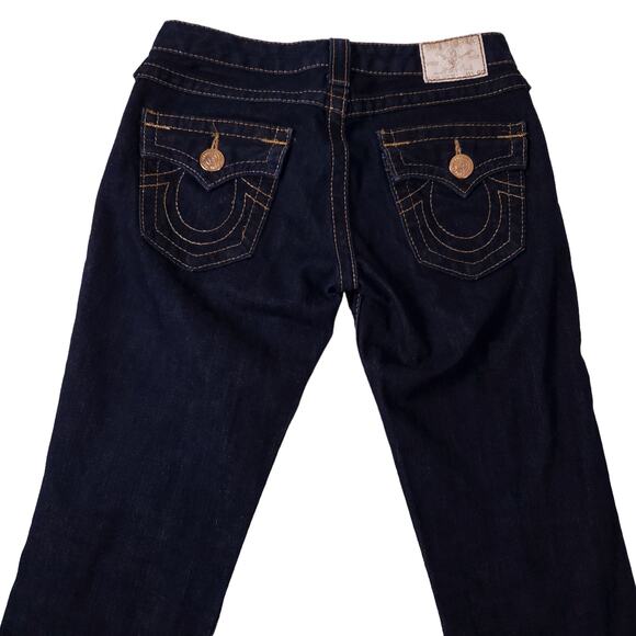 True Religion Joey 26 Big T Wide Leg Blue Jeans NWT NEW $205 MSRP - Picture 7 of 16